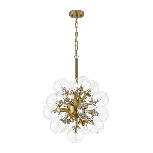 Sleek Modern 17-Light Hand-blown Glass Firework Sphere Chandelier