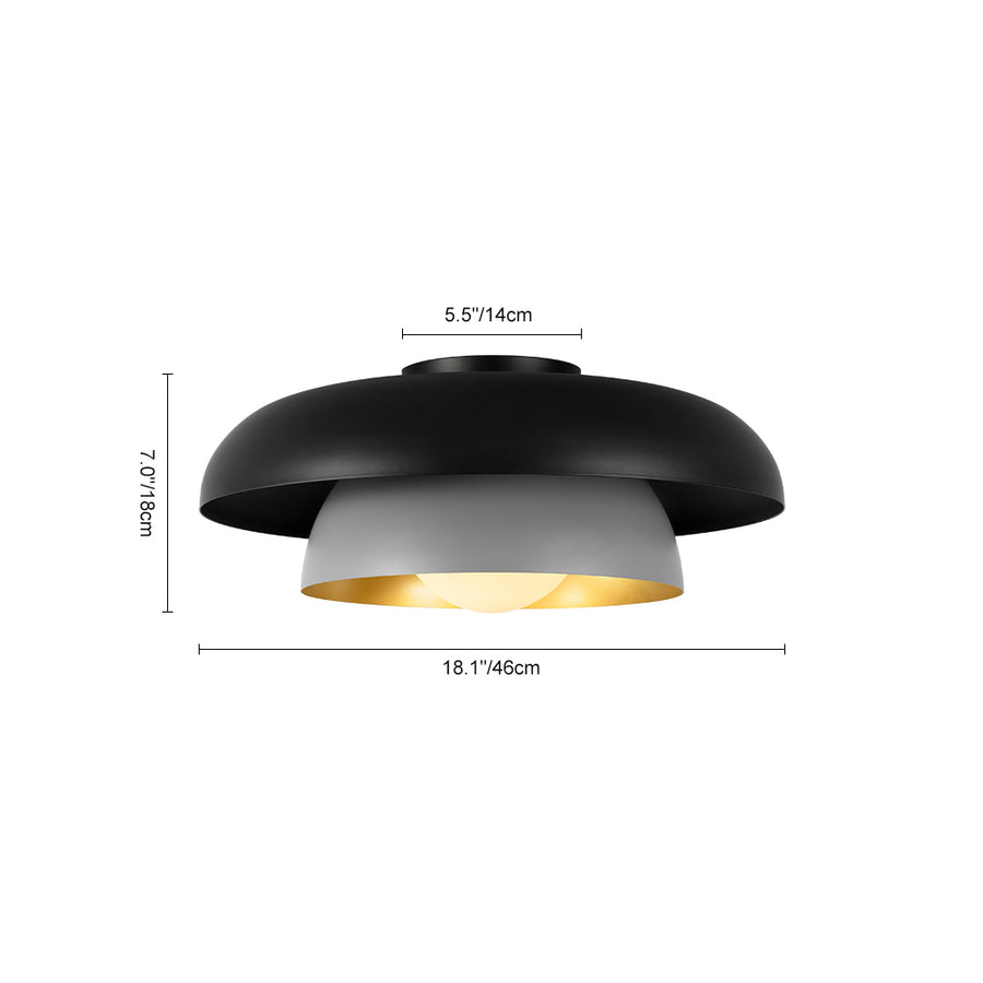 Ultra Modern 1-Light Tiered Saucer Flush Mount Ceiling Light