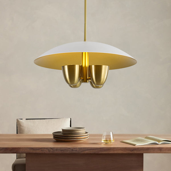 Vintage Style 4-Light Dome Pendant with Quartet Bell Shade