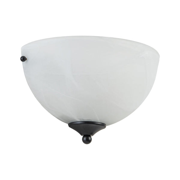 Chandelierias-1-Light Black Alabaster Bell Glass Half-Moon Wall Sconce-Wall Light-Matte Black-2-Pack