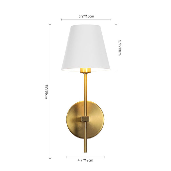 Chandelierias - 1 - Light Contemporary Conical Wall Sconce - Wall Light - Brushed Brass - 1 - Pack