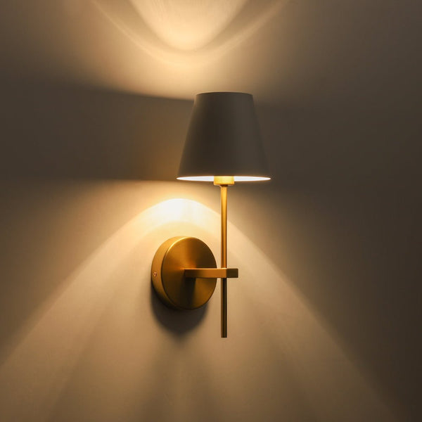 Chandelierias - 1 - Light Contemporary Conical Wall Sconce - Wall Light - Brushed Brass - 1 - Pack