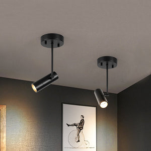 Chandelierias - 1 - Light Dimmable LED Semi - flush Track Lighting Spotlight - Semi Flush - Black - 1 - Pack