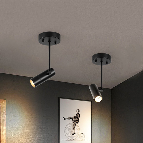 Chandelierias - 1 - Light Dimmable LED Semi - flush Track Lighting Spotlight - Semi Flush - Black - 1 - Pack