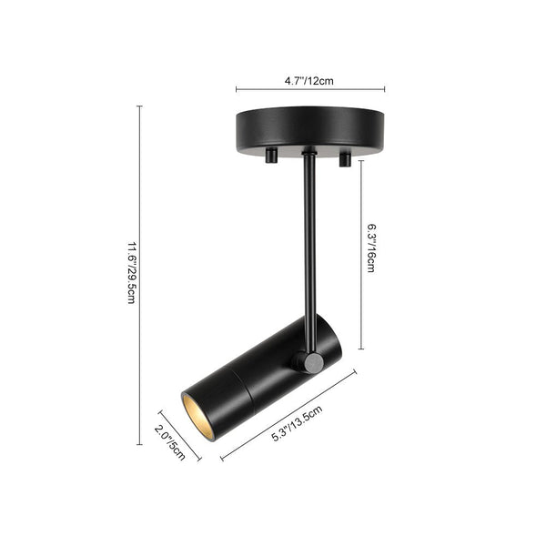 Chandelierias - 1 - Light Dimmable LED Semi - flush Track Lighting Spotlight - Semi Flush - Black - 2 - Pack