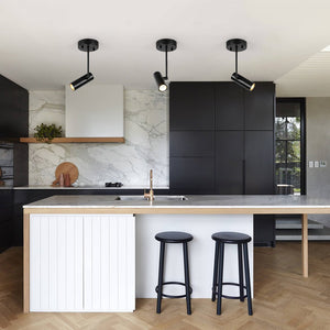 Chandelierias - 1 - Light Dimmable LED Semi - flush Track Lighting Spotlight - Semi Flush - Black - 2 - Pack