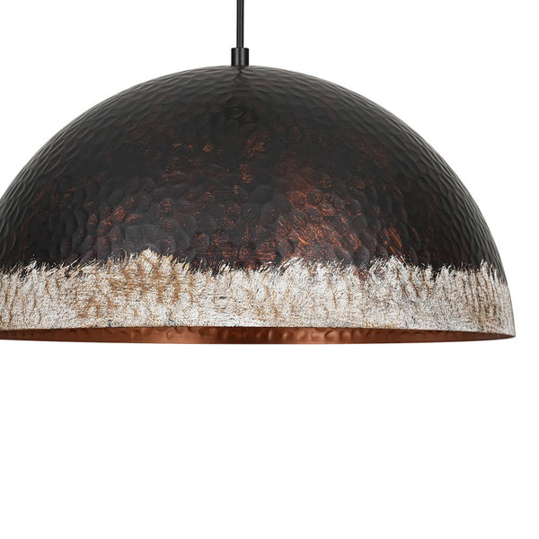 Chandelierias-1-Light Distressed Hammered Domed Pendant-Pendants-15.7 in-