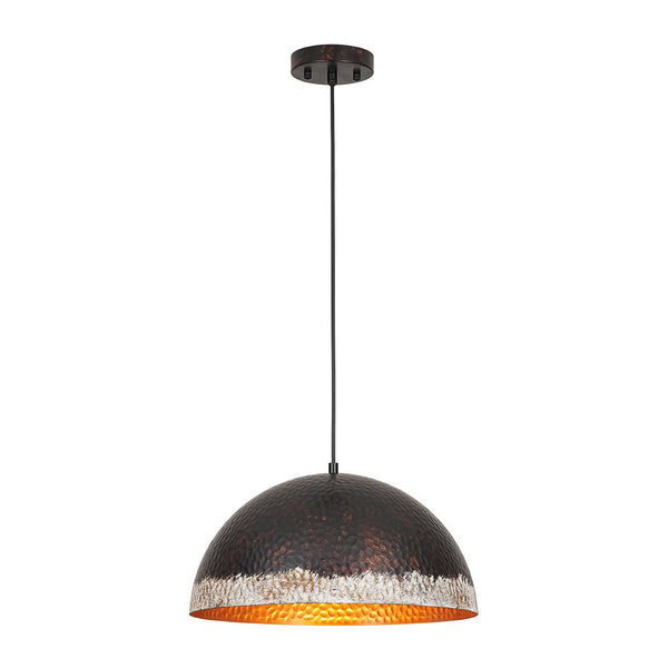 Chandelierias-1-Light Distressed Hammered Domed Pendant-Pendants-15.7 in-