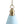 Chandelierias - 1 - Light Lake Blue Long Flared Shade Hanging Pendant - Pendants - Brass & Blue - 2 - Pack
