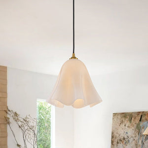 Chandelierias-1-Light Lustrous Tulip Glass Island Pendant-Pendants-Brass-