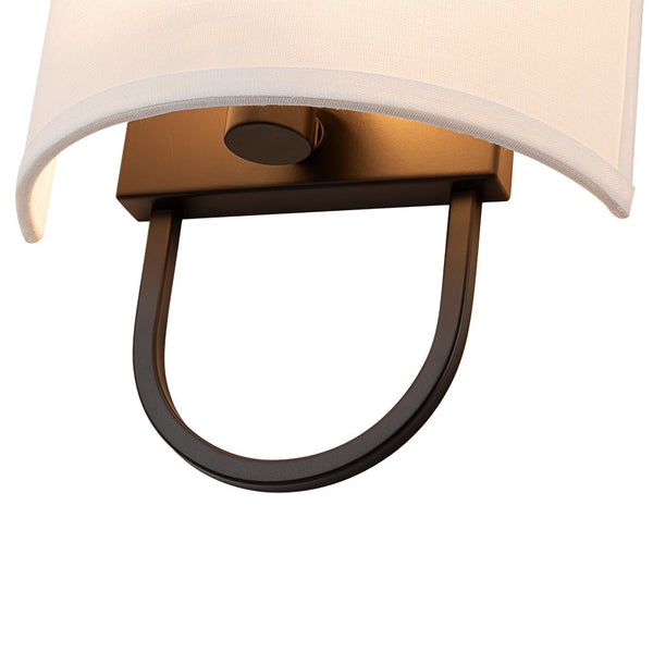Chandelierias - 1 - Light Minimalist Arch - bridge Shaped Linen Wall Sconce - Wall Light - Oil - rubbed Bronze - 