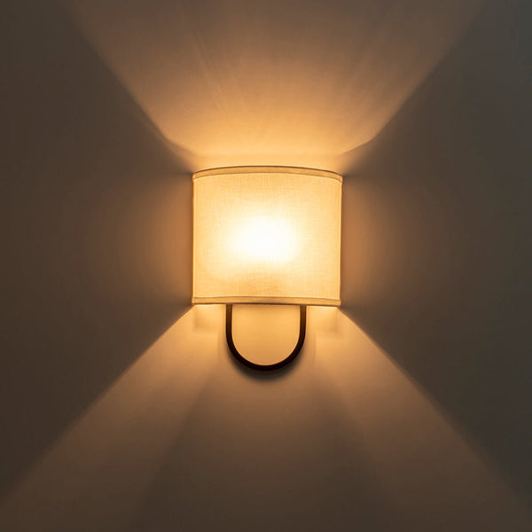 Chandelierias - 1 - Light Minimalist Arch - bridge Shaped Linen Wall Sconce - Wall Light - Oil - rubbed Bronze - 
