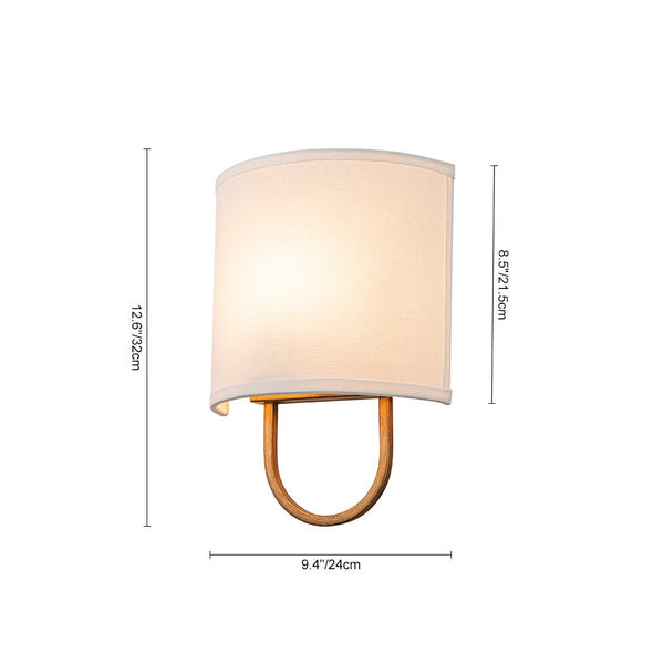 Chandelierias - 1 - Light Minimalist Arch - bridge Shaped Linen Wall Sconce - Wall Light - Oil - rubbed Bronze - 
