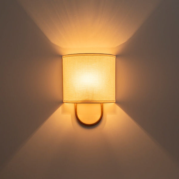 Chandelierias - 1 - Light Minimalist Arch - bridge Shaped Linen Wall Sconce - Wall Light - Oil - rubbed Bronze - 