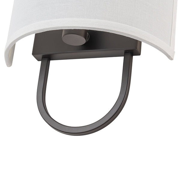 Chandelierias - 1 - Light Minimalist Arch - bridge Shaped Linen Wall Sconce - Wall Light - Oil - rubbed Bronze - 