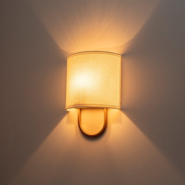Chandelierias - 1 - Light Minimalist Arch - bridge Shaped Linen Wall Sconce - Wall Light - Oil - rubbed Bronze - 