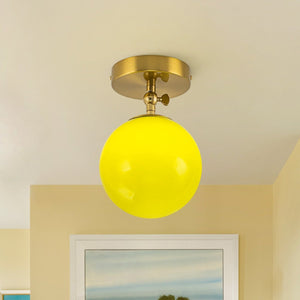 Chandelierias-1-Light Moss Gloss Glass Sphere Semi-flush Mount-Semi Flush-Brass-1-Pack