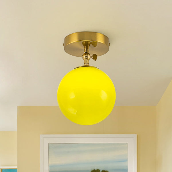 Chandelierias-1-Light Moss Gloss Glass Sphere Semi-flush Mount-Semi Flush-Brass-1-Pack