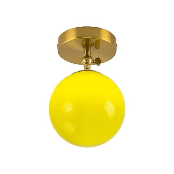 Chandelierias-1-Light Moss Gloss Glass Sphere Semi-flush Mount-Semi Flush-Brass-2-Pack