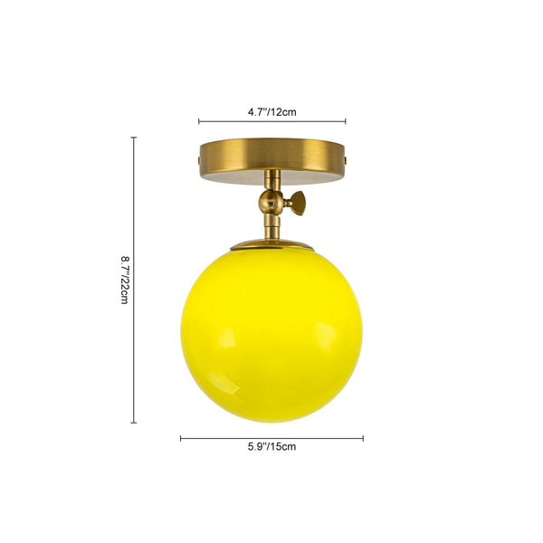 Chandelierias-1-Light Moss Gloss Glass Sphere Semi-flush Mount-Semi Flush-Brass-2-Pack