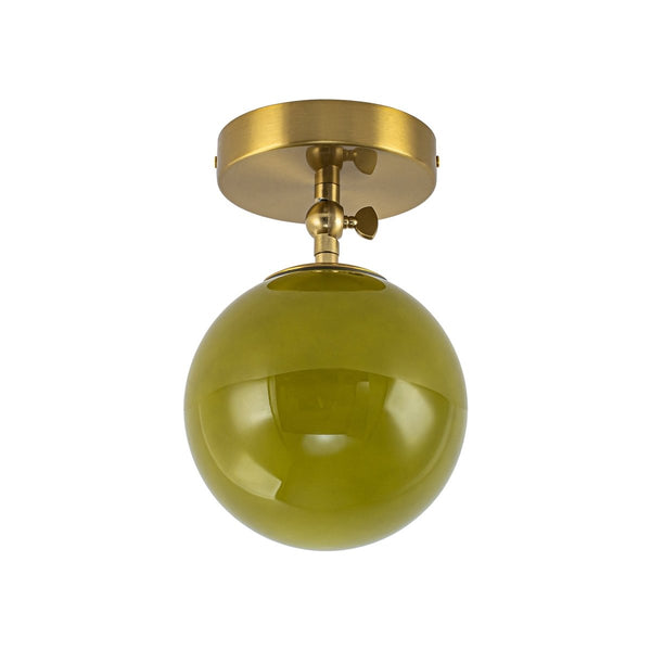 Chandelierias-1-Light Moss Gloss Glass Sphere Semi-flush Mount-Semi Flush-Brass-2-Pack