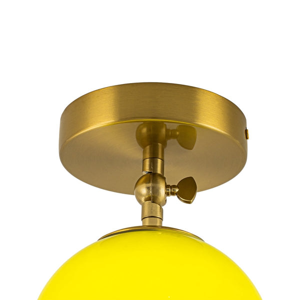 Chandelierias-1-Light Moss Gloss Glass Sphere Semi-flush Mount-Semi Flush-Brass-2-Pack