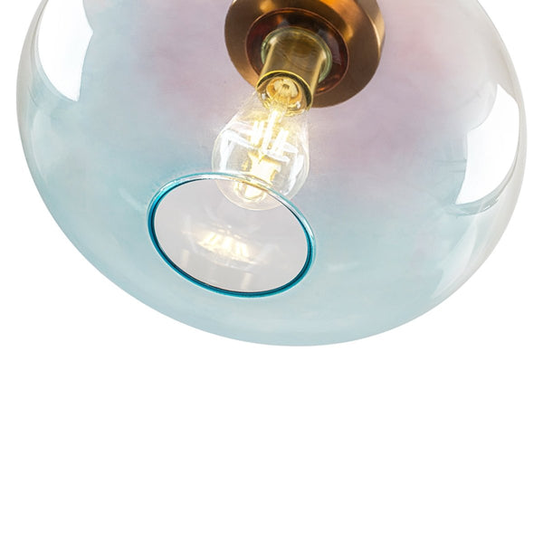 Chandelierias-1-Light Ombre Oval Glass Semi-flush Mount-Semi Flush-Ombre Sunset Ocean-
