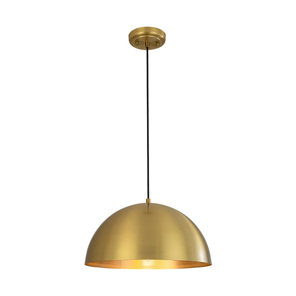 Chandelierias - 1 - Light Oversized Antiqued Brass Single Dome Pendant - Pendant - Large - 
