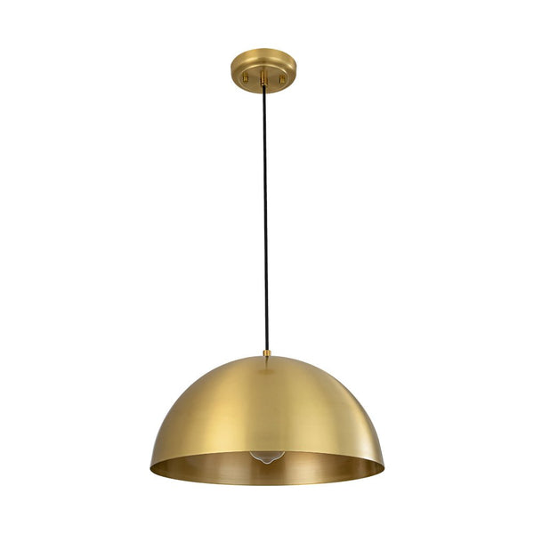 Chandelierias - 1 - Light Oversized Antiqued Brass Single Dome Pendant - Pendant - Large - 