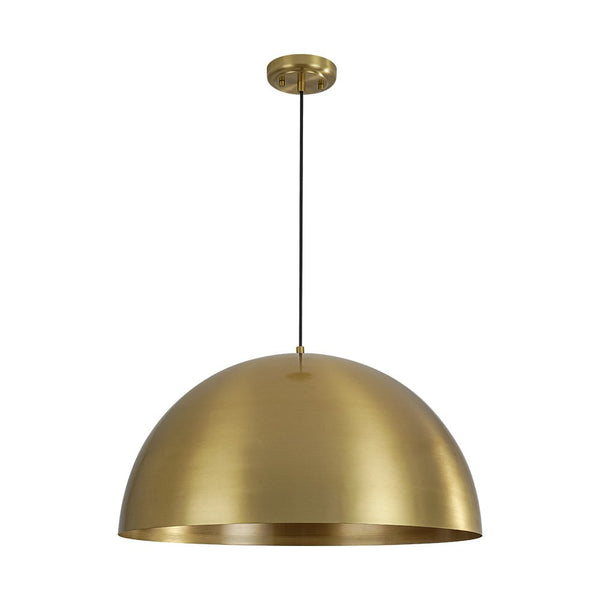 Chandelierias - 1 - Light Oversized Antiqued Brass Single Dome Pendant - Pendant - Medium - 