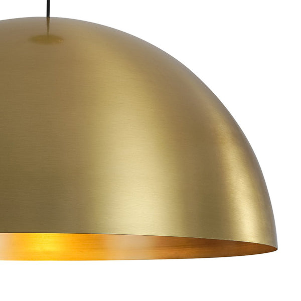 Chandelierias - 1 - Light Oversized Antiqued Brass Single Dome Pendant - Pendant - Medium - 