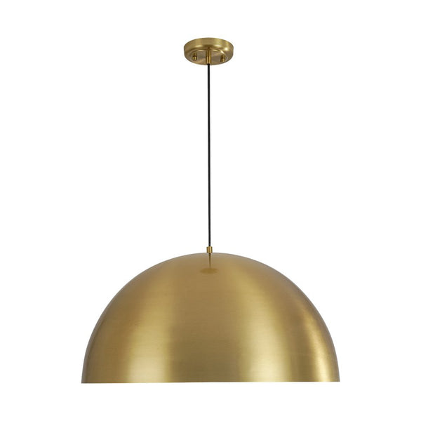 Chandelierias - 1 - Light Oversized Antiqued Brass Single Dome Pendant - Pendant - Medium - 