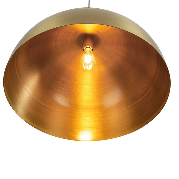 Chandelierias - 1 - Light Oversized Antiqued Brass Single Dome Pendant - Pendant - Medium - 