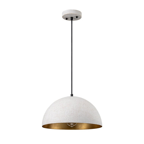 Chandelierias - 1 - Light Rough White Kitchen Island Metal Dome Pendant - Pendant - White - 