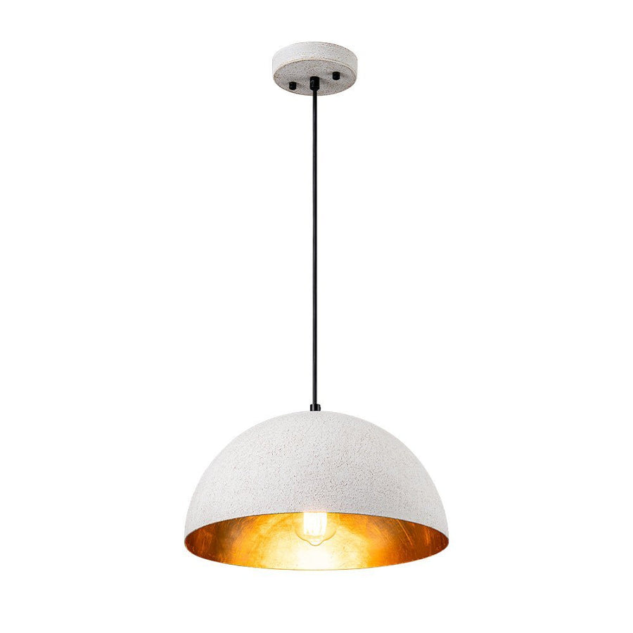 Chandelierias - 1 - Light Rough White Kitchen Island Metal Dome Pendant - Pendant - White - 