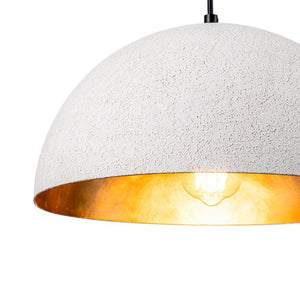 Chandelierias - 1 - Light Rough White Kitchen Island Metal Dome Pendant - Pendant - White - 