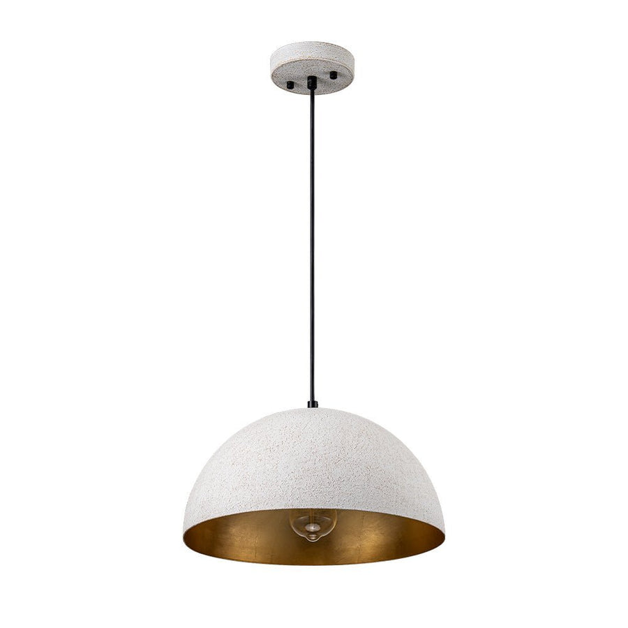 Chandelierias - 1 - Light Rough White Kitchen Island Metal Dome Pendant - Pendant - White - 