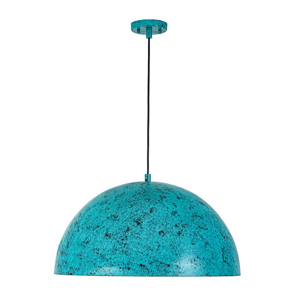 Chandelierias-1-Light Turquoise Speckled Oversized Domed Pendant-Pendants-Turquoise Blue-