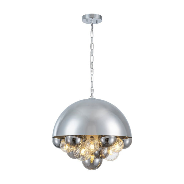 Chandelierias - 10 - Light Creative Cluster Glass Globe Dome Pendant - Pendant - Sliver - 