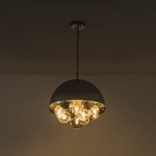 Chandelierias - 10 - Light Creative Cluster Glass Globe Dome Pendant - Pendant - Sliver - 