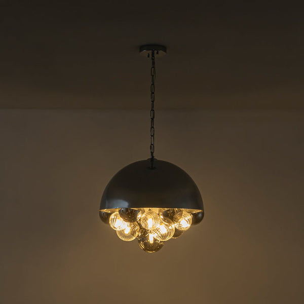 Chandelierias - 10 - Light Creative Cluster Glass Globe Dome Pendant - Pendant - Sliver - 