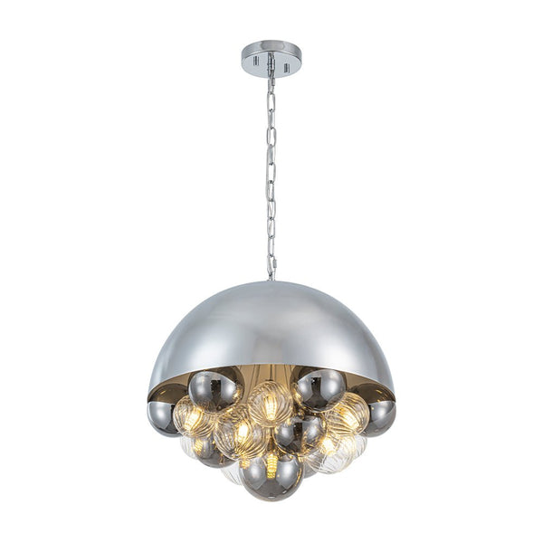 Chandelierias - 10 - Light Creative Cluster Glass Globe Dome Pendant - Pendant - Sliver - 