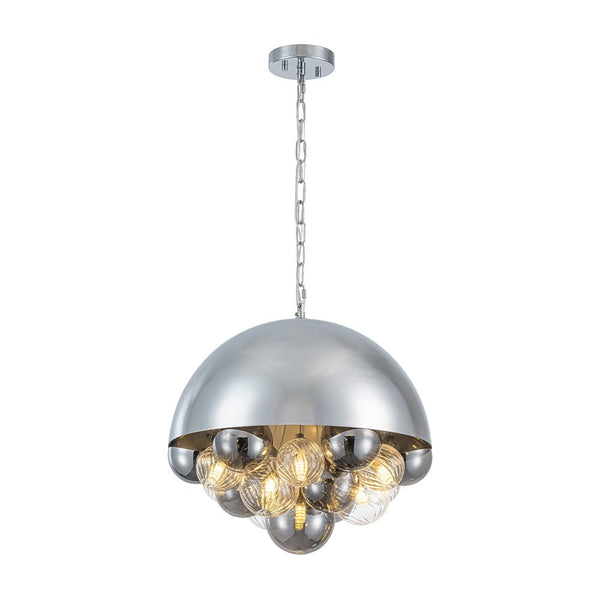 Chandelierias - 10 - Light Creative Cluster Glass Globe Dome Pendant - Pendant - Sliver - 
