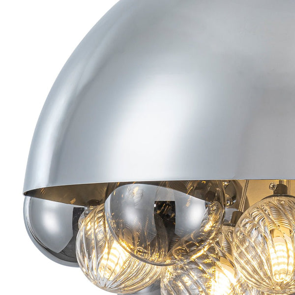 Chandelierias - 10 - Light Creative Cluster Glass Globe Dome Pendant - Pendant - Sliver - 