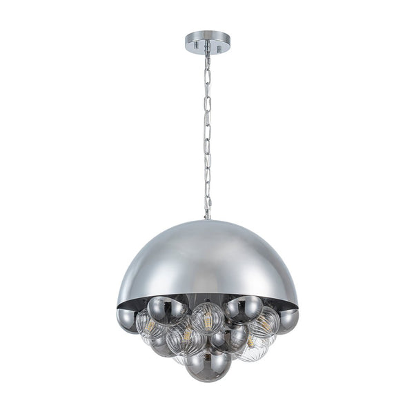 Chandelierias - 10 - Light Creative Cluster Glass Globe Dome Pendant - Pendant - Sliver - 