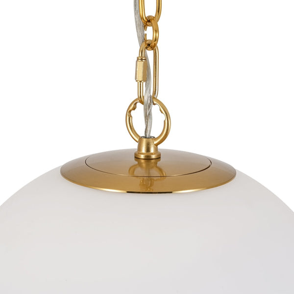 Chandelierias-11.8'' 1-Light Globe Frosted Glass Spherical Pendant-Pendants-Brass-2-Pack