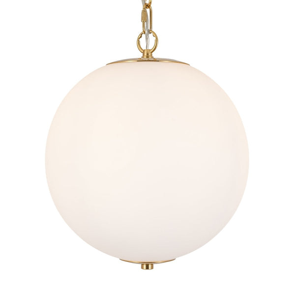 Chandelierias-11.8'' 1-Light Globe Frosted Glass Spherical Pendant-Pendants-Brass-2-Pack