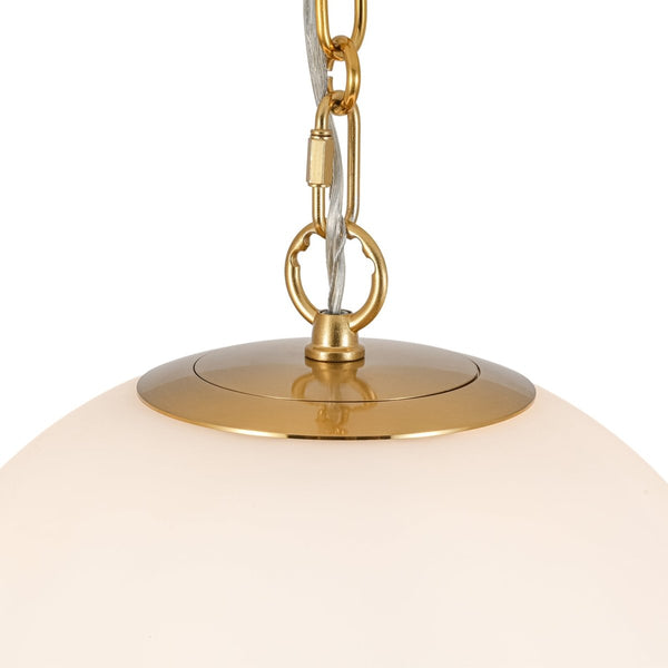 Chandelierias-11.8'' 1-Light Globe Frosted Glass Spherical Pendant-Pendants-Brass-2-Pack