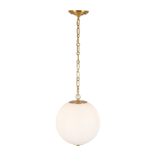Chandelierias-11.8'' 1-Light Globe Frosted Glass Spherical Pendant-Pendants-Brass-2-Pack