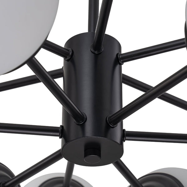 Chandelierias - 12 - Light Modern Decorative Frosted Glass Globe Chandelier - Chandelier - Black - 
